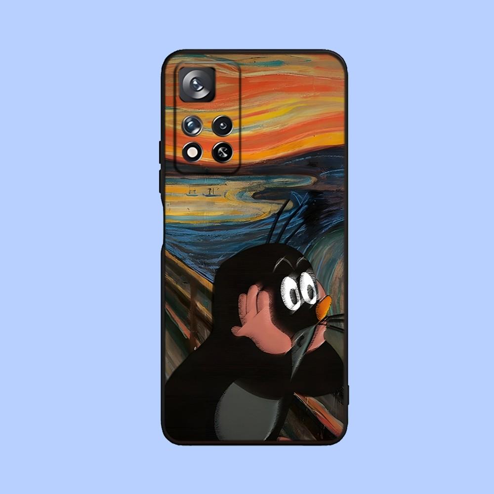 Мультяшный Чехол-Кротик Для Samsung Galaxy A13,A21s,A22,A31,A32,A52,A53,A71,A80,A91 Мягкий Черный Чехол