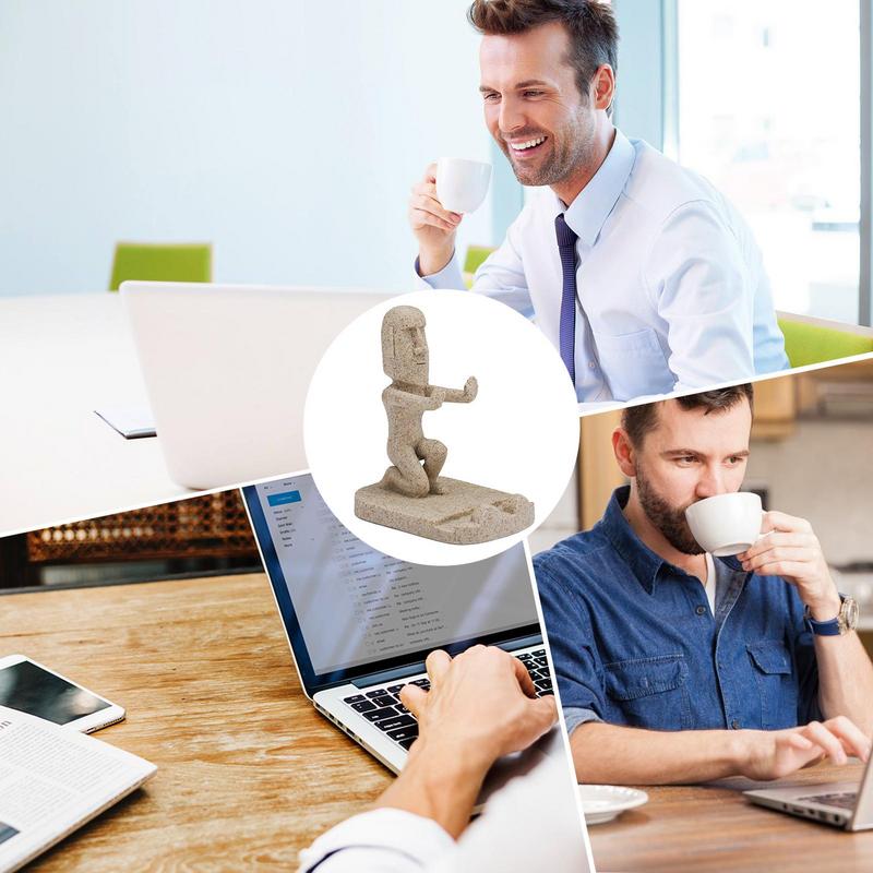 Подставка для телефона в виде скульптуры острова Пасхи, новинка, подставка для телефона, подходит для домашнего офиса, стола, праздничного украшения автомобиля