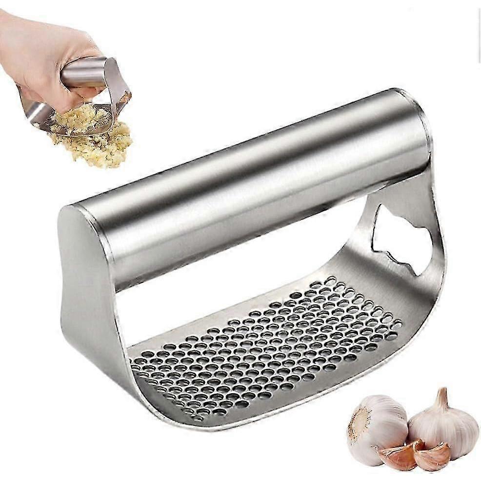 Stainless Steel Garlic Presser, 2024 New Garlic Press Stainless Steel Rocker