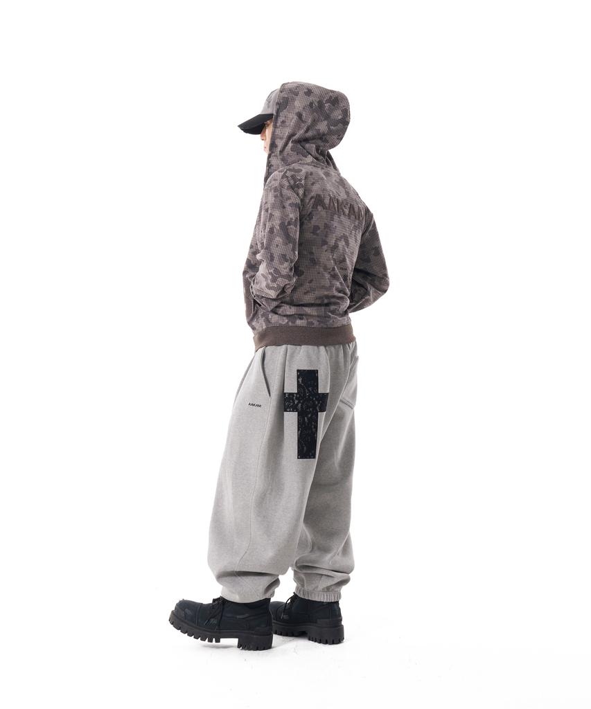 AAKAM Laced Cros2 Patch Sweatpants (Gray)