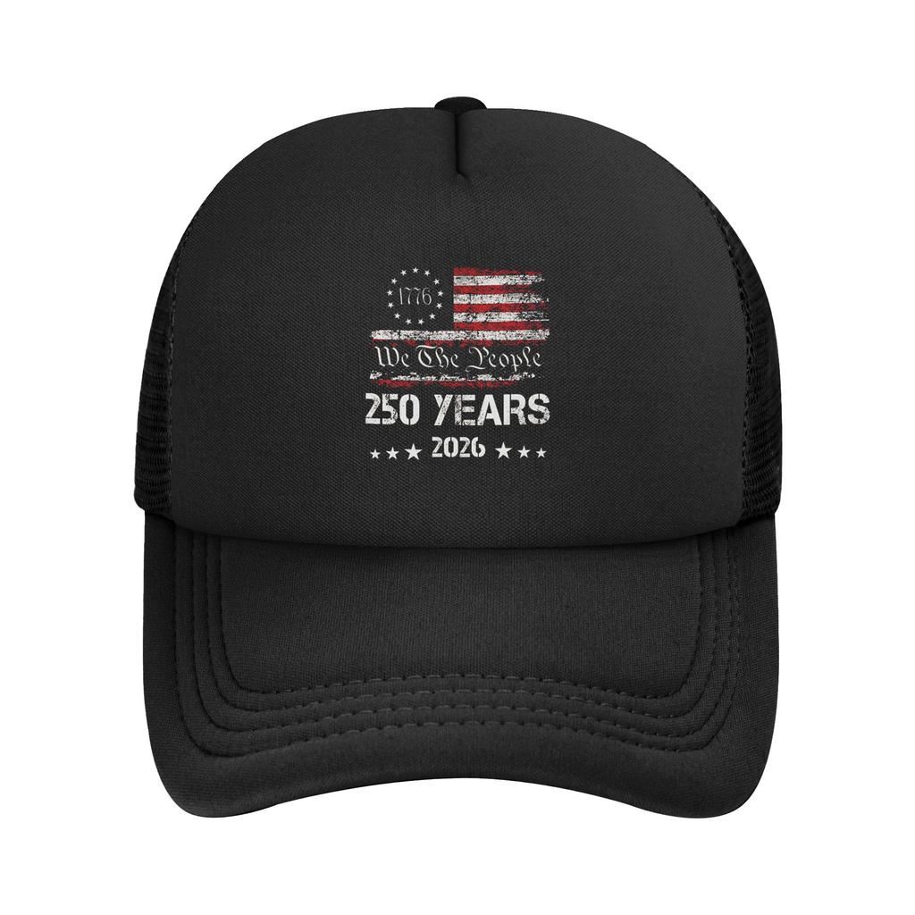 Eagle Flag 250 Years 17762026 250Th Happy Birthday USA Foam Mesh Trucker Hat Summer Meshback Baseball Cap For Casual Headwear