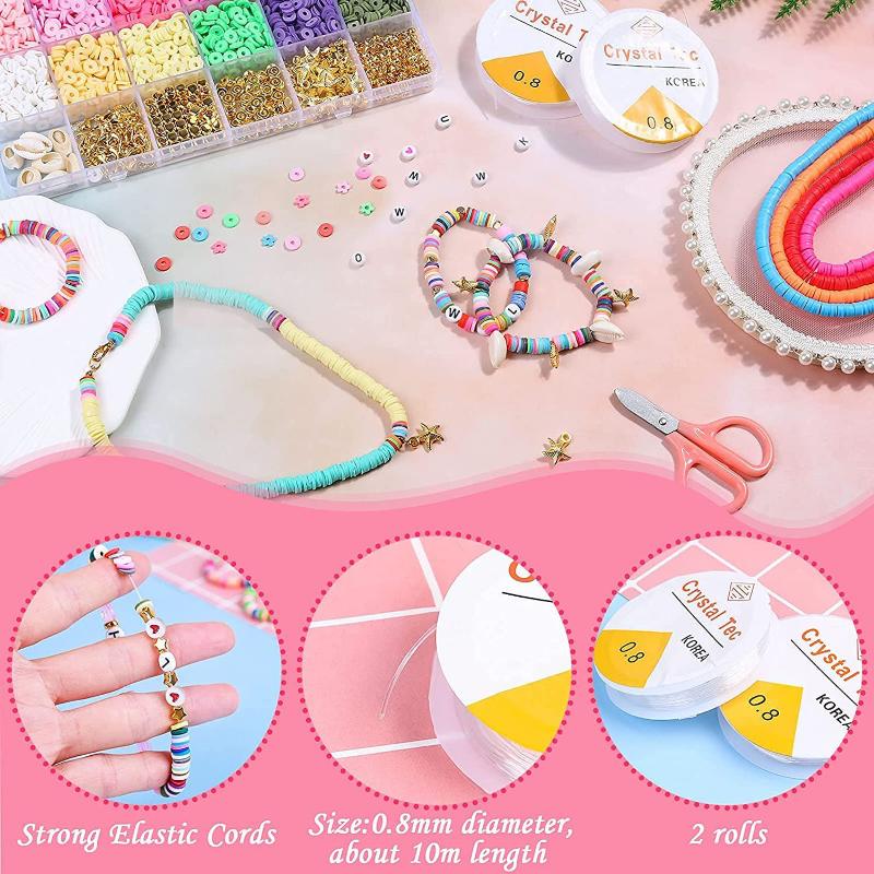 4394 шт./кор. 6 мм, набор бусин из полимерной глины, цвет радуги, цвет глины, плоские чипсы, набор для изготовления браслетов, DIY Boho, ювелирные материалы, комплект аксессуаров