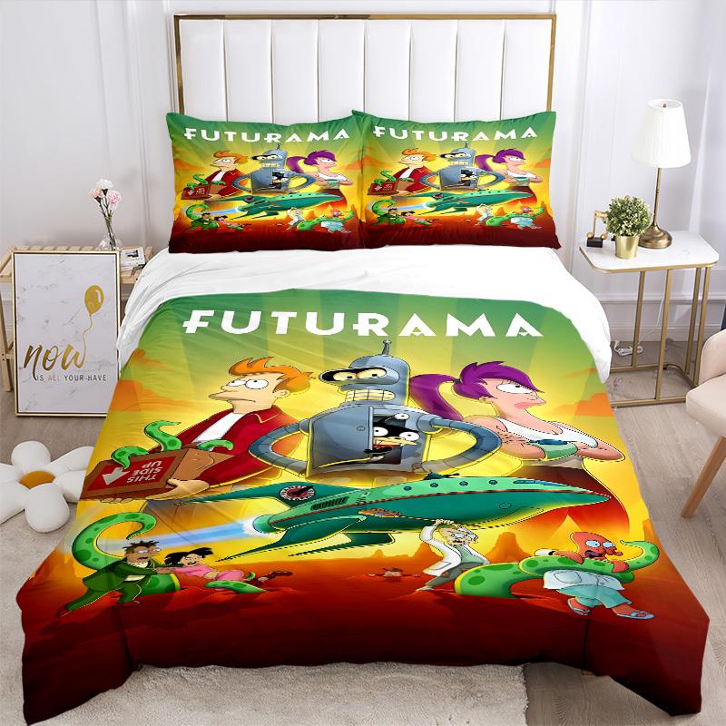 3pcs Futurama Robot Duvet Cover Set, 1 Duvet Cover + 2 Pillowcases (No Insert), High-Definition Print, Home & Dorm Set yy251208019
