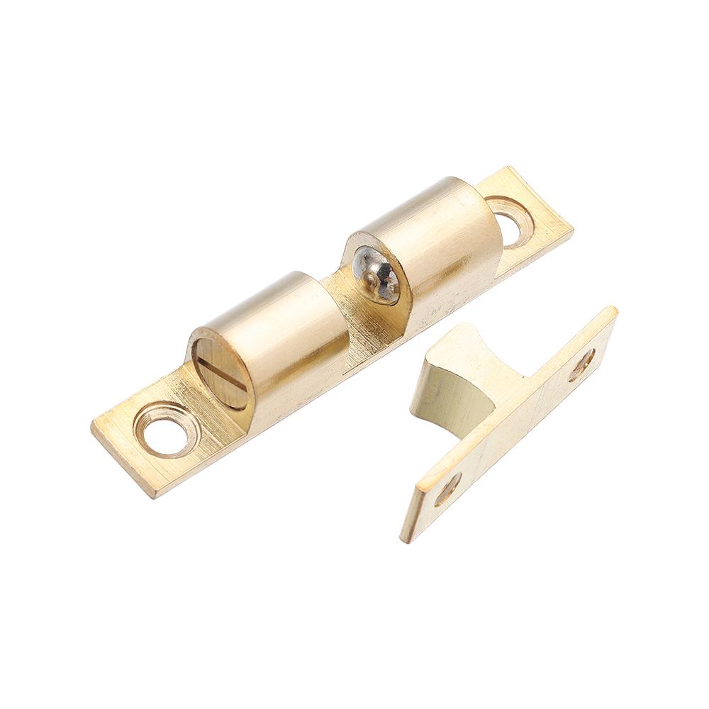 1Pcs Closet Tension Latch Bead Lock Brass Copper Double Spring Steel Ball Door Bumper 40/50/60/70mm Hardware Fittings Door Catch