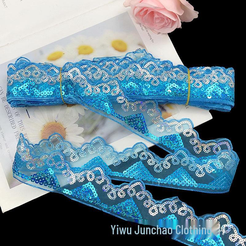 Готовая к использованию сетчатая занавеска с вышивкой пайетками и треугольной кромкой из пайеток