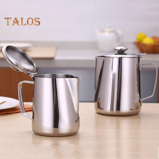 Кувшин для вспенивания кофе с крышкой, можно мыть в посудомоечной машине, портативный, прочный, с хорошим захватом, кувшин для вспенивания кофе, принадлежности для бара