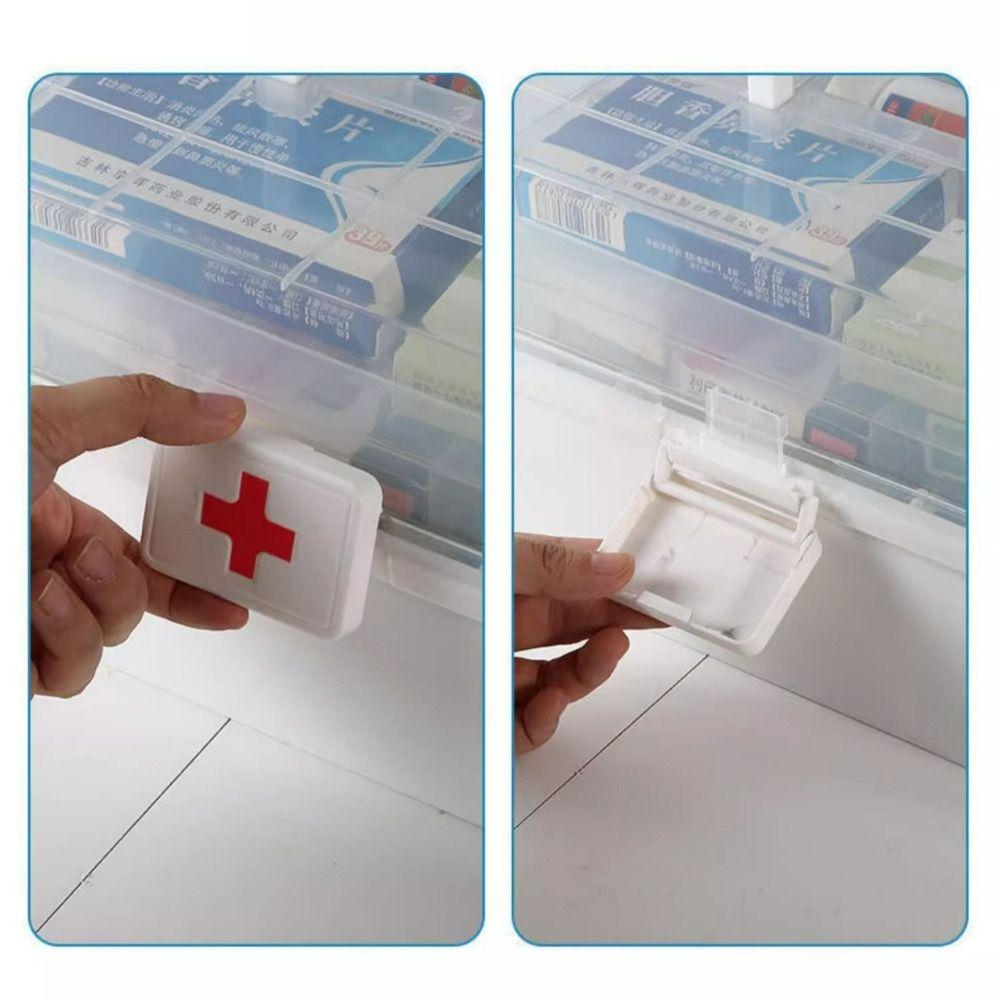 Сортировка хранения 3-слойная коробка для лекарств Пластиковый ящик для хранения лекарств Портативный медицинский шкафчик для офиса