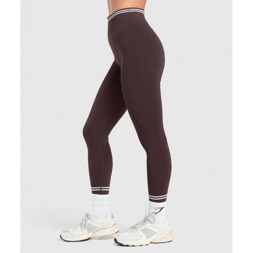 Gymshark Контрастные бесшовные леггинсы Heritage Brown B2c1h Ncnz