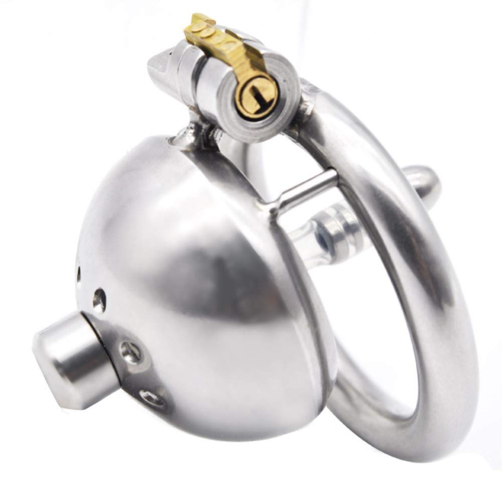 Alip Chastity Belt for Men Stainless Steel Chastity Body with Key Urethral Blug and Lock Chastity Device Chastity Lock Cock Lock Metal Chastity Cage