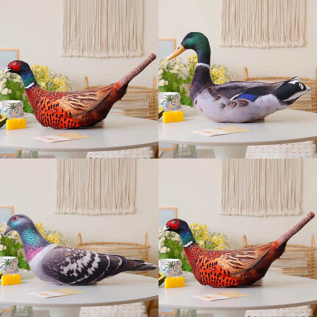 Realistic Plush Animal Stuffed Toy Collection Including Colorful Rooster Hen And Duck