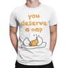 Повседневная футболка Gudetama "Вы заслужили поспать" для мужчин, с круглым вырезом, короткий рукав, хлопковый летний топ