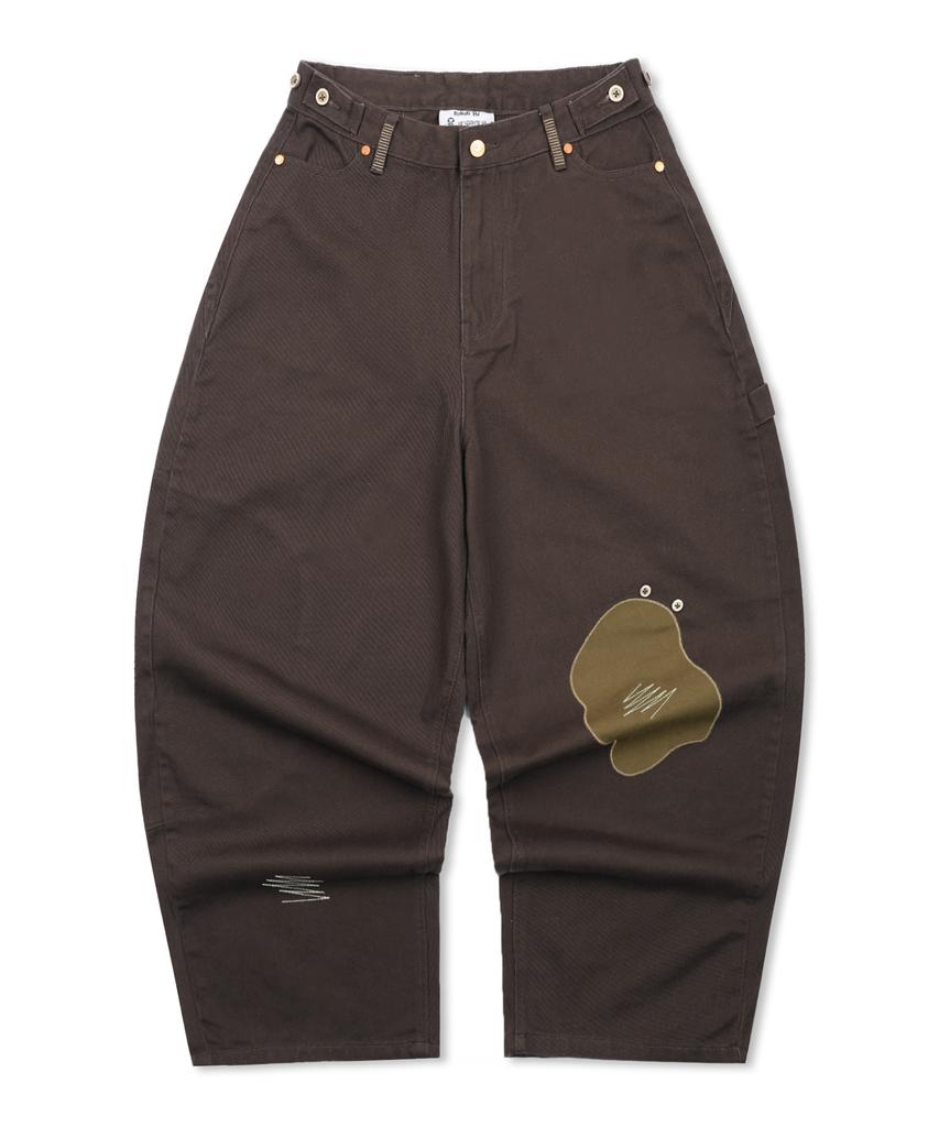 RuNaKi'Hu' Wxp053 Heo Jae-Bi Patchwork Cotton Balloon Pants (Brown)
