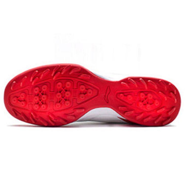 Футбольные бутсы Li Ning TF из искусственной кожи с шипами, амортизирующие, нескользящие, износостойкие, мужские, белые, красные, ASTQ011-1