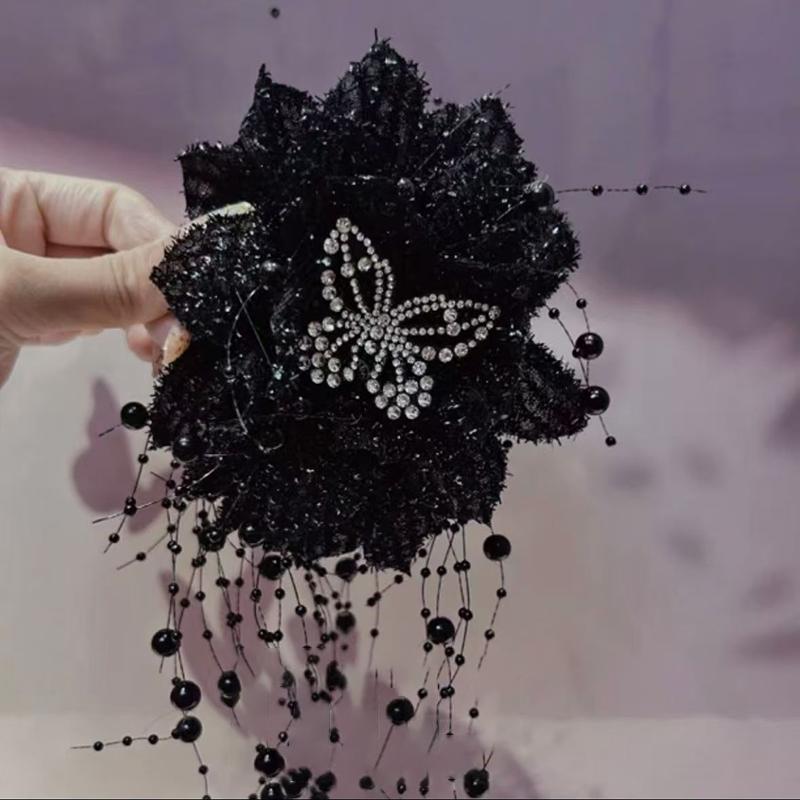 Exaggerated Flower Tassel Hair Clip Versatile Temperament Butterfly Shark Clip For Women Girls Simple Hair Accessories Gifts