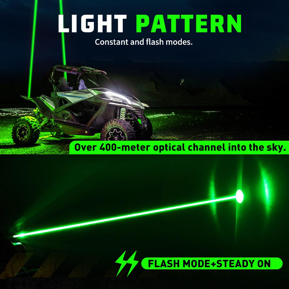 2x Лазерный Зеленый Светодиодный Плетеный Флаг-Антенна с Пультом для Квадроцикла UTV Can Am Polaris
