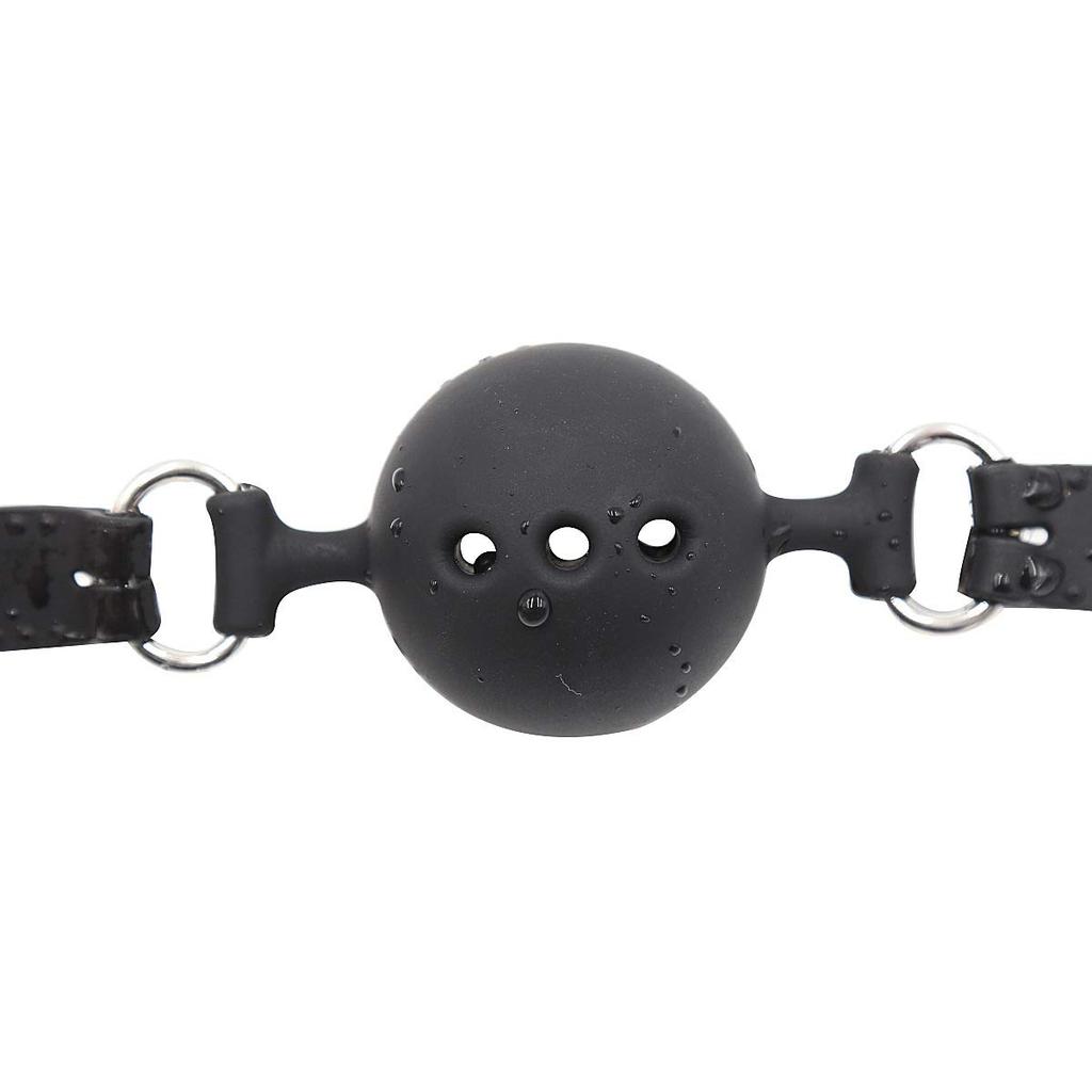 SM Gag Ball Diameter Silicone with Hole Mouth Plug Mouth Gag Ball SM Goods Restraints Cosplay Captive Play Slave Adult Goods Black 4.5cm (M4.5cm)