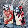 Чехол для телефона с аниме-рисунком «Большая волна» и драконом для iPhone 15 16 Pro Max Чехол Coque 14 Plus 13 12 Mini 11 Pro Max Лазерные противоударные чехлы