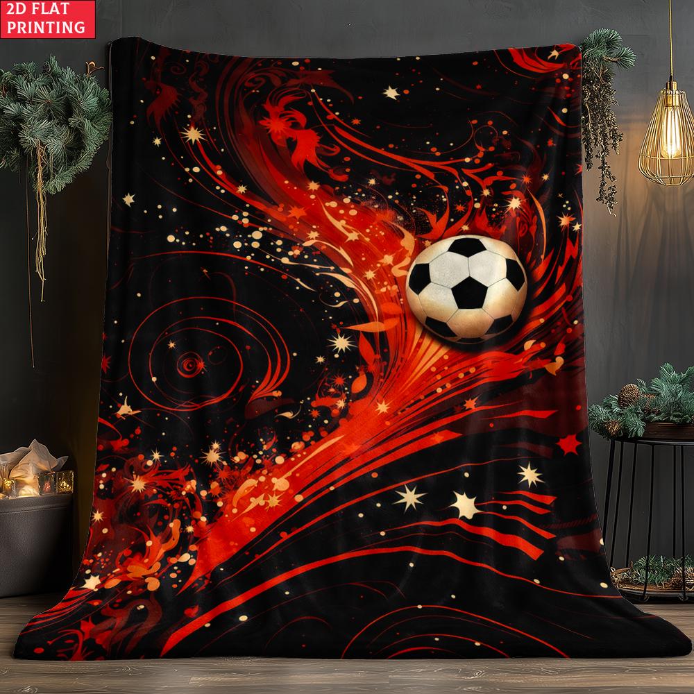 Starry Sky Soccer Print thin Flannel Blanket for Bedroom,Living Rooms,Sofas Blankets,Lunch Breaks,blankets fluffy blanket