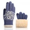 Christmas Gloves Double-layer Touchscreen Gloves with Thick Velvet Knit Gloves Outdoor Winter Cold Resistant and Warm Gloves