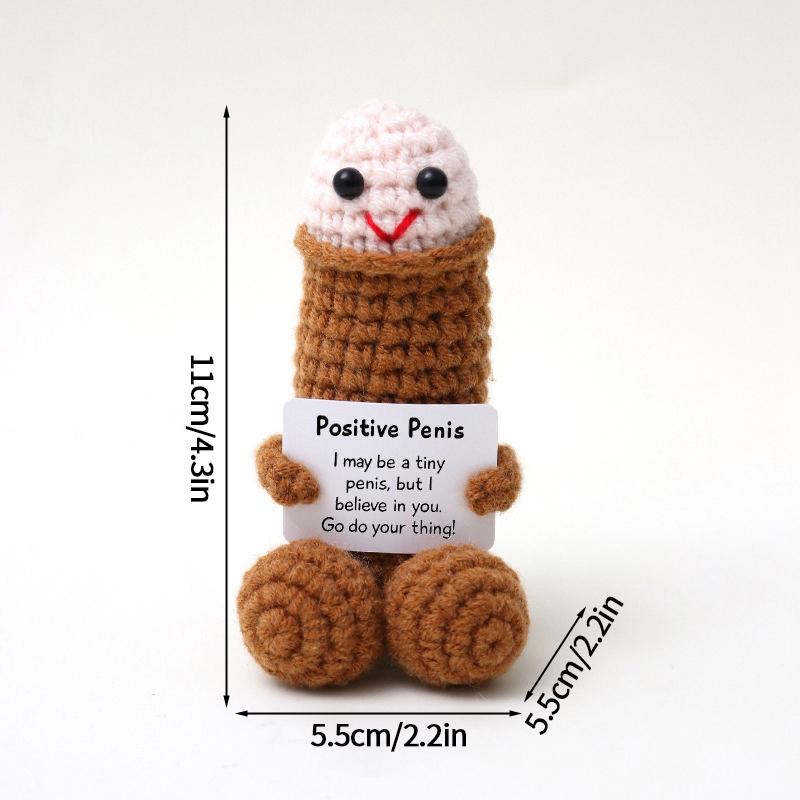 Positive Potato Desk Accessories Crochet Ornament Kawaii Woven Figurine Desktop Offices Accessories Gift for Children Room Decor
