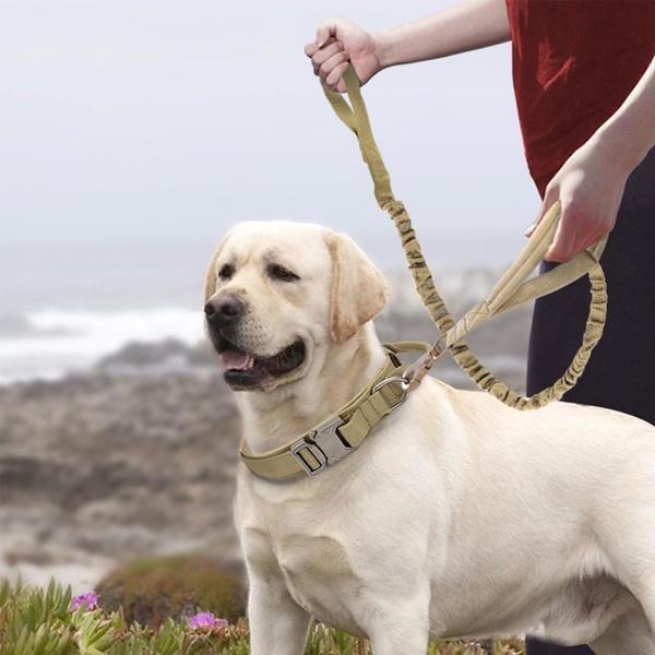 Adjustable Tactical Dog Collar Dog Leash Military Nylon Buckle with Control Handle for Dog Training
