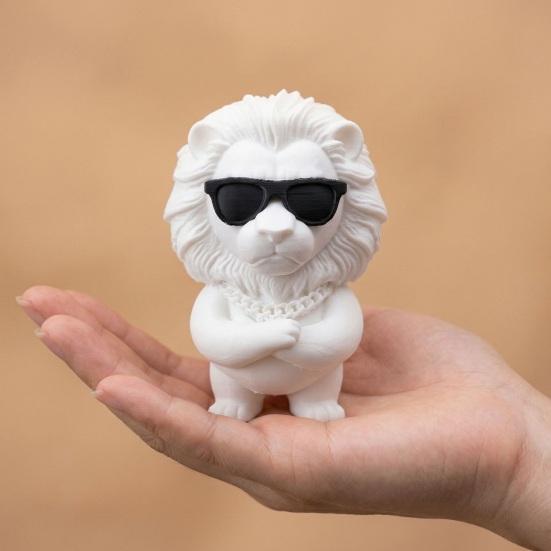 3D-печатная фигурка льва Забавная крутая статуэтка льва в солнцезащитных очках Коллекционный настольный орнамент для дома офиса Декор executive стола