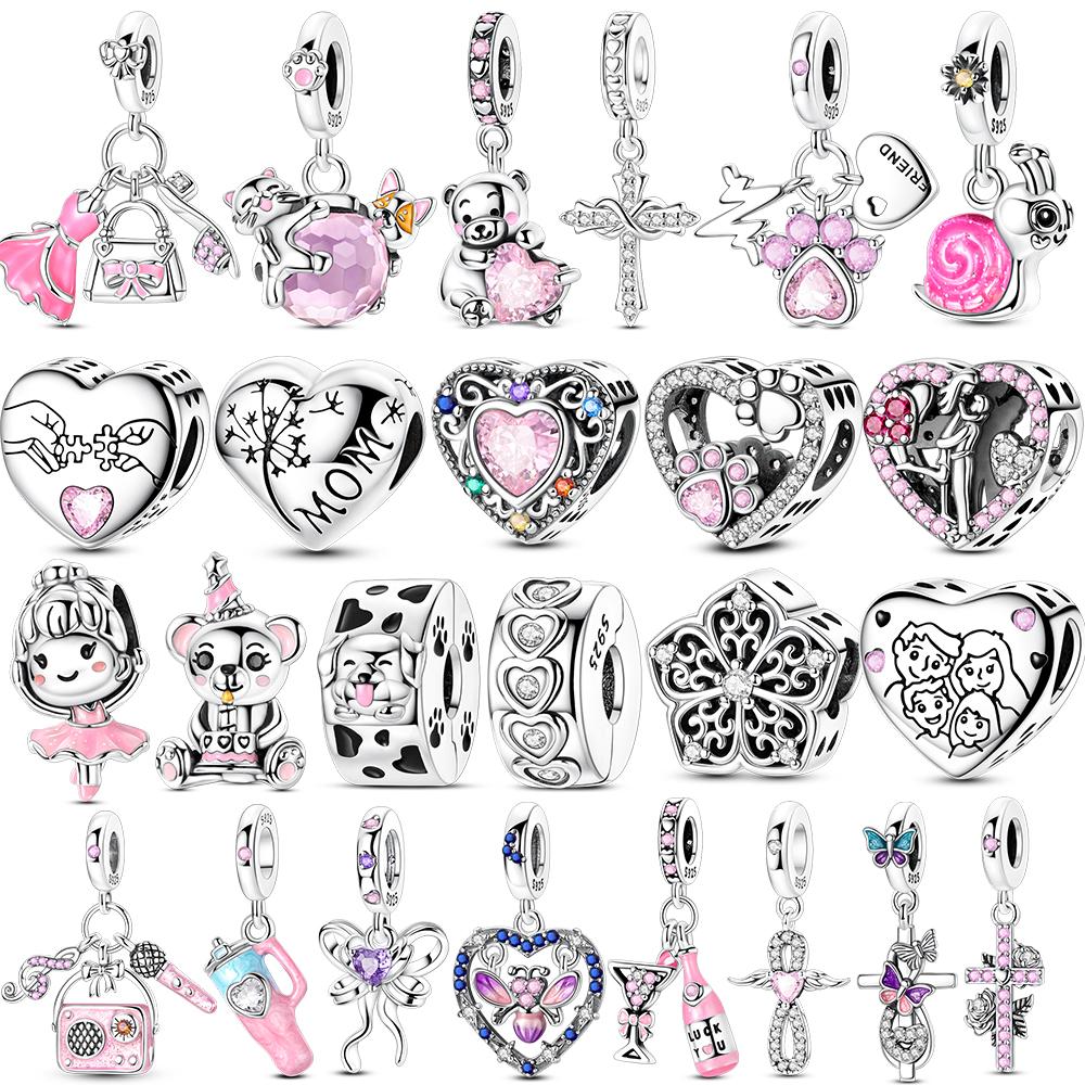 Шармы Медное Сердце Шармы Подвески Бусины Ювелирные изделия Подходят для Оригинального Браслета Ожерелья Для Женщин DIY Подарок