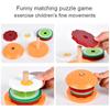 DIY Pretend Play Toys Simulation Hamburger Shape Color Pairing Puzzle Kitchen Food Play House Early Education Toys For Children