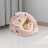 Кровать для кошки, пещера, гнездо, удобная круглая капсула, покрытая для домашних животных, кроликов, кроликов