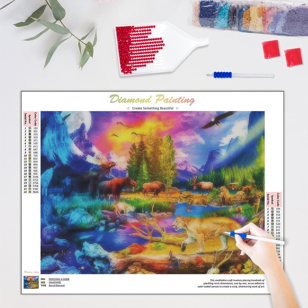 Рамка 5D полная круглая алмазная живопись Лев Корова горный хрусталь фотографии Алмазная вышивка комплект мозаики животных домашний декор 30x40 см