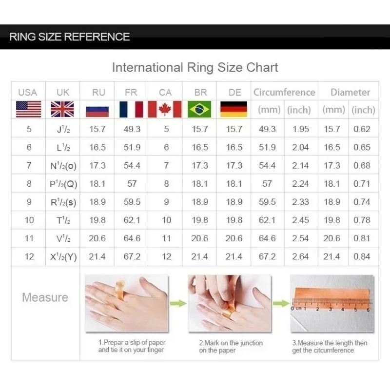 2025 New Luxury Women's Big Black Stone Ring Fashion Silver Zircon Wedding Rings Female Bride Love Engagement