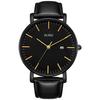 BUREI Men's Watch, Stylish Leather Band, Business Style, Slim Design, Simple Design, Men's Watch N