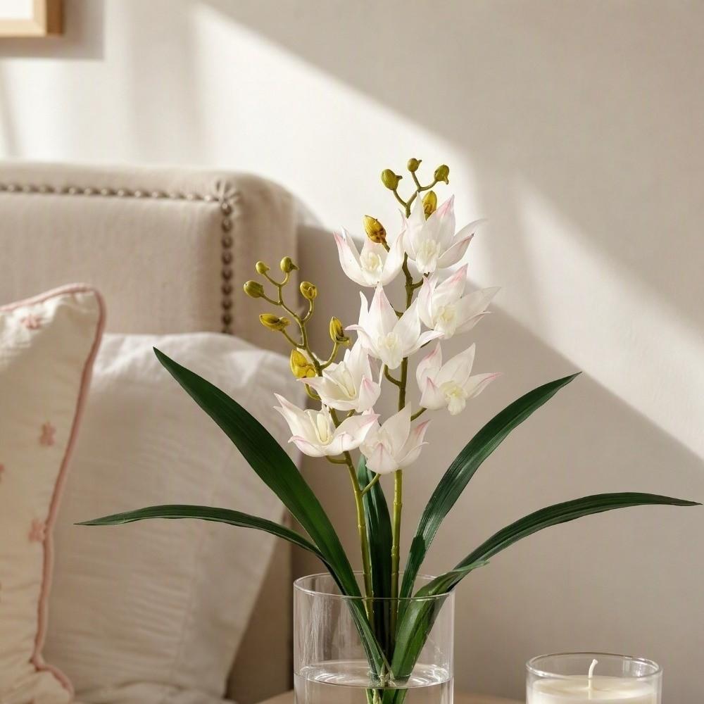 Magpie Orchid Fake Cymbidium Flowers Artificial Cymbidium Faux Flowers Wedding Decor
