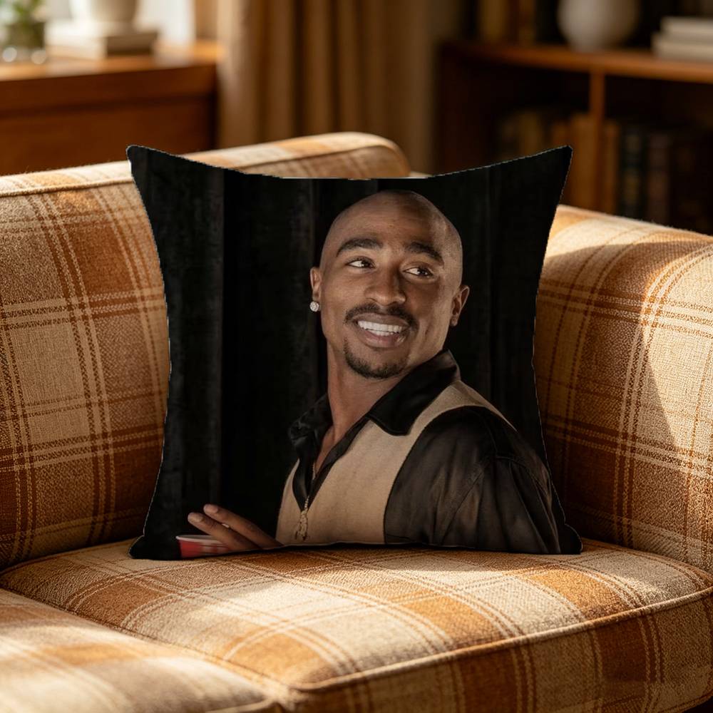 Tupac Shakur Rap Rapper Pillow Case Pattern Printed Pillowcase For Living Room Sofa Cushion Cover