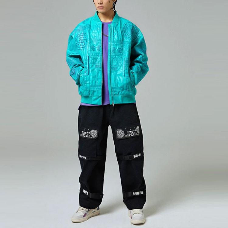 Li Ning Badfive Printed Zipper Long Sleeve Free Jacket Men Jacket Green AJDR483-1