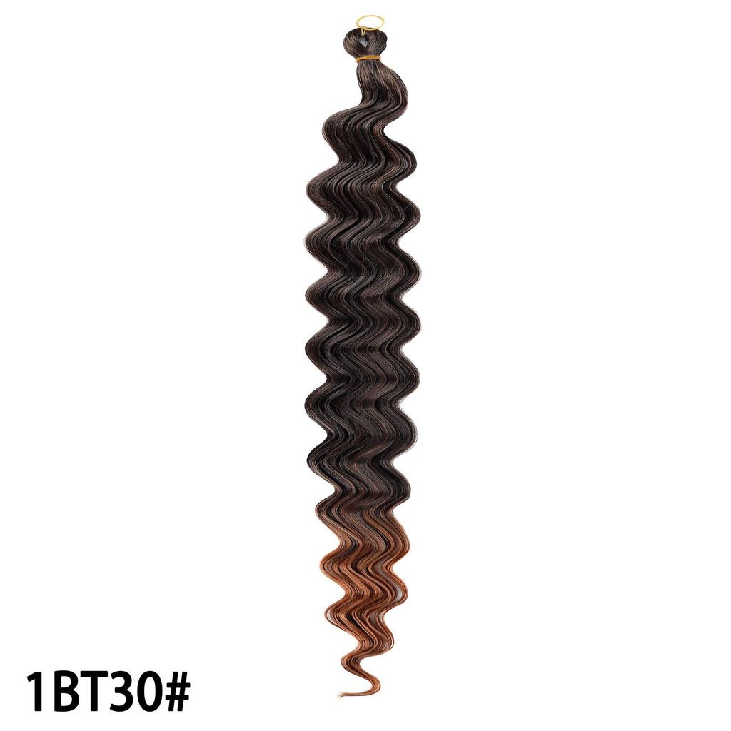 Crochet Hair 30inch 150g Boho Curly Wavy Braiding Hair Deep Water Ocean Wave Black Synthetic Bohemian Braids For Women Girls