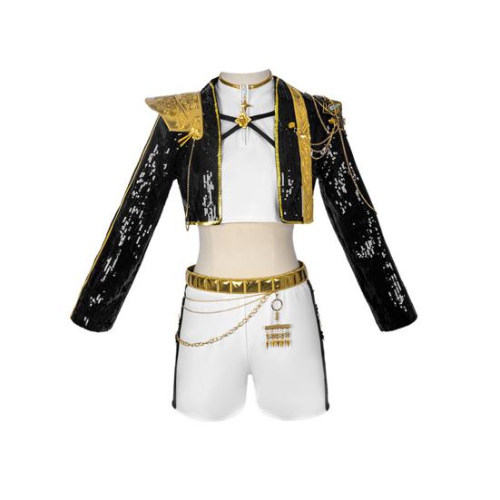 Корейский Поп Аниме Наряд Девичья Труппа Косплей Костюм Юбка Пальто Набор Аксессуаров Одежда для Ролевых Игр для Девочек Вечеринки Косплея на Хэллоуин