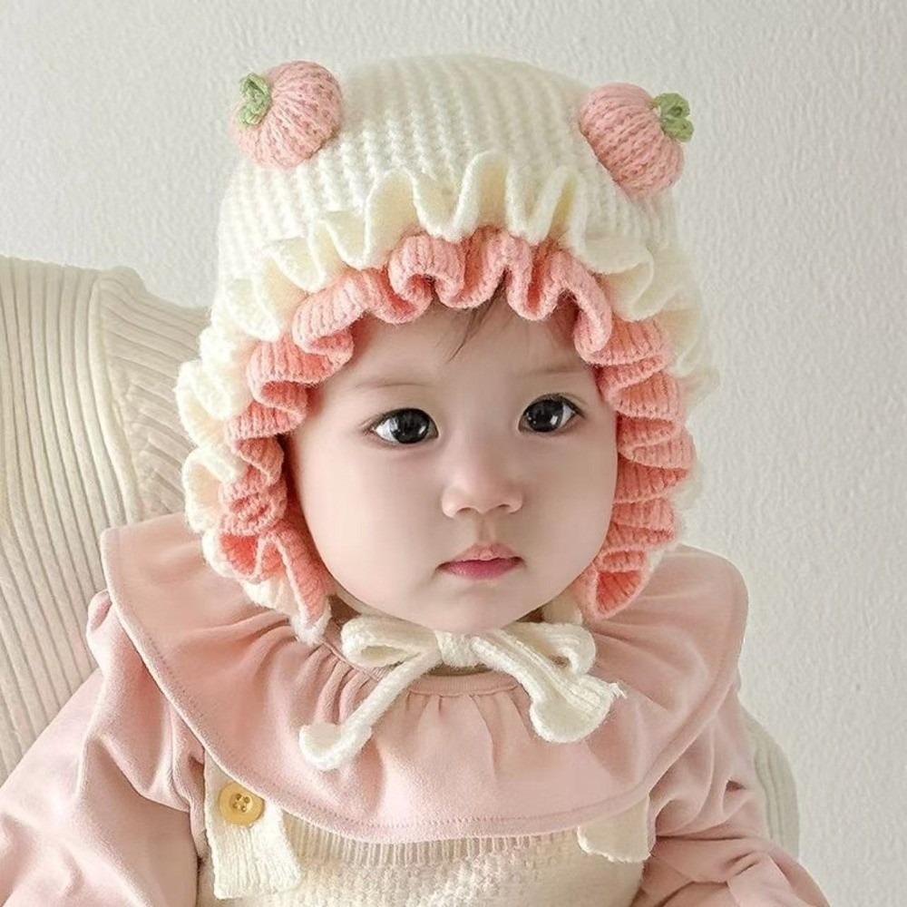 Soft Baby Hooded Hat Thick Woolen Beanie Fashion Toddler Earflap Cap