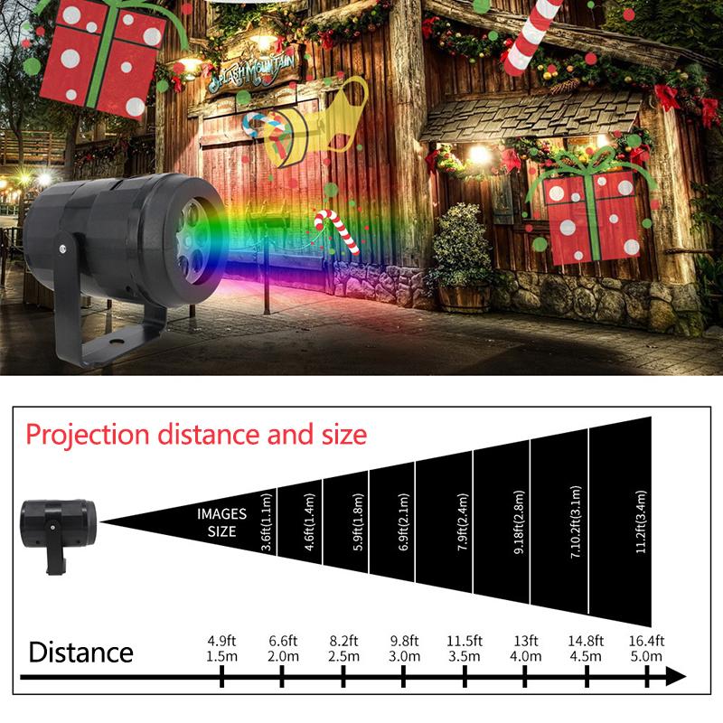 Рождественские проекционные огни 6 сменных карточек с узорами Светодиодные сценические огни Декор в виде снежинок Вечеринка Лазерный проекционный светильник