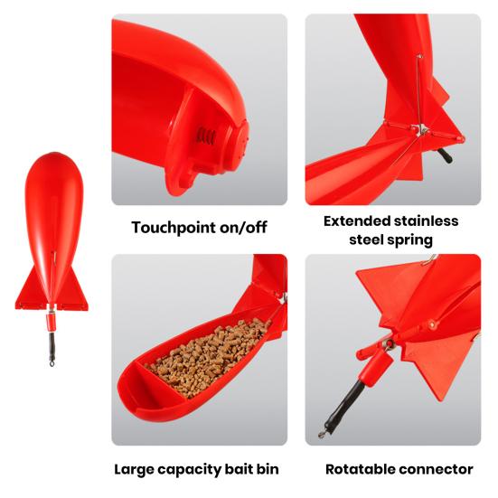 Carp Fishing Feeder Large Capacity Rocket-Shaped Reusable Floating Bait Container Lure Cage Fishing Nesting Tool