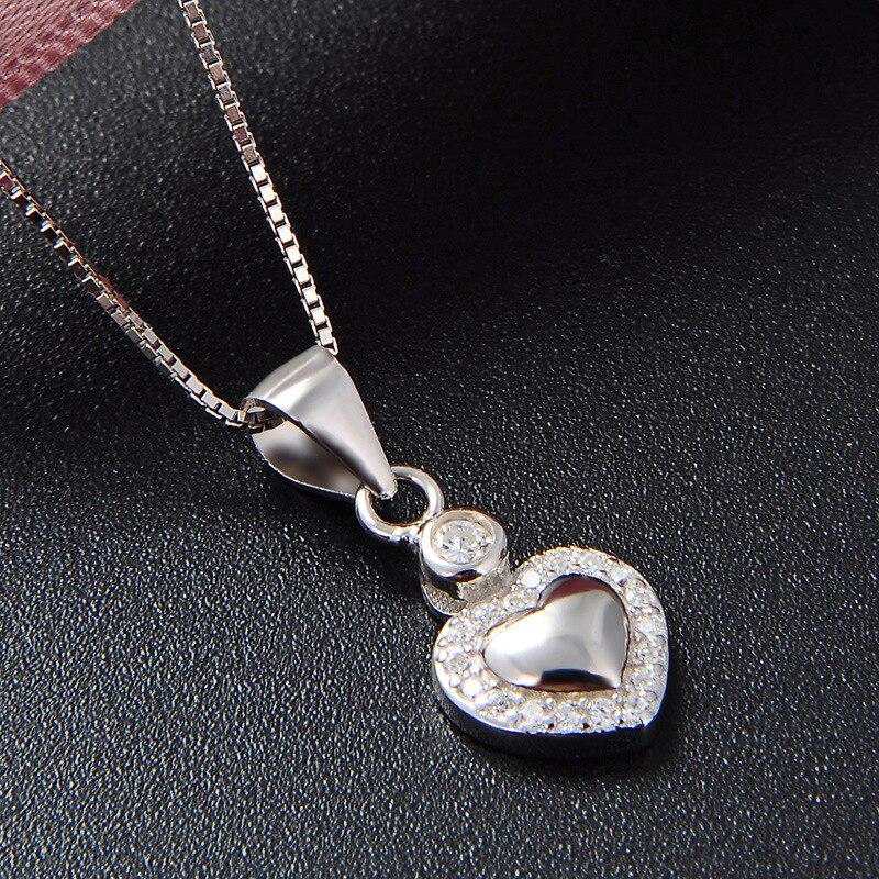 FD15599365 Танцизное серебряное ожерелье с подвеской в форме сердца из циркона ААА для женщин, подарки на свадьбу, ювелирные изделия