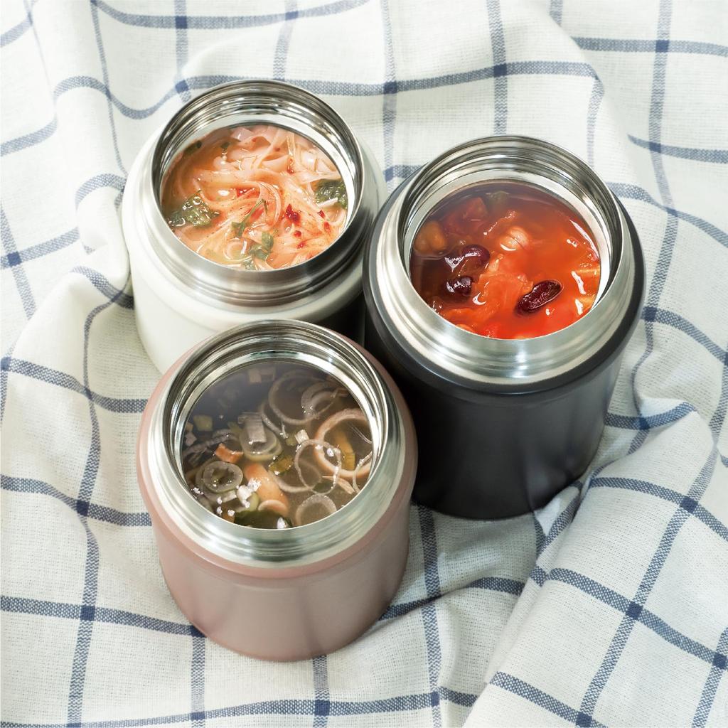 Пищевой контейнер Atlas Biranchi с внутренней крышкой, термос для супа, 650 мл, угольный, вакуумная изоляция, сохраняет еду горячей или холодной, идеально подходит для ланч-боксов (AFPN-650CH)