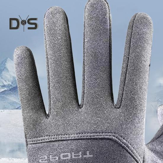 1 пара зимних перчаток для велоспорта, утолщенные флисовые перчатки с водонепроницаемой подкладкой для сенсорных экранов, отличное сцепление с ладонью, противоскользящие перчатки для холодной погоды, для вождения, катания на лыжах и коньках
