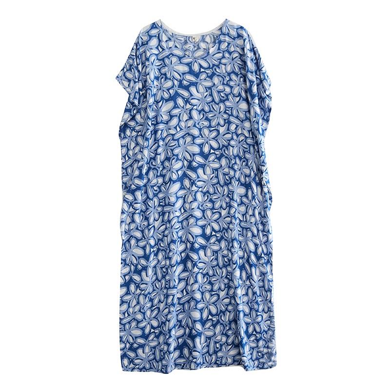 Short Sleeve Plus Size Vintage Floral New In Dresses for Women Casual Loose Maxi Long Summer Dress
