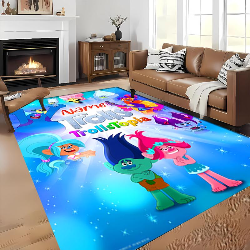 Custom personalization Trolls Area Rug - Perfect For Kitchen, Bathroom,Laundry Room Decor Large Size Available,Gift All Seasons