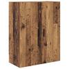 Highboard with Drawers 2 pcs Reclaimed Wood Look Engineered Wood and Glass