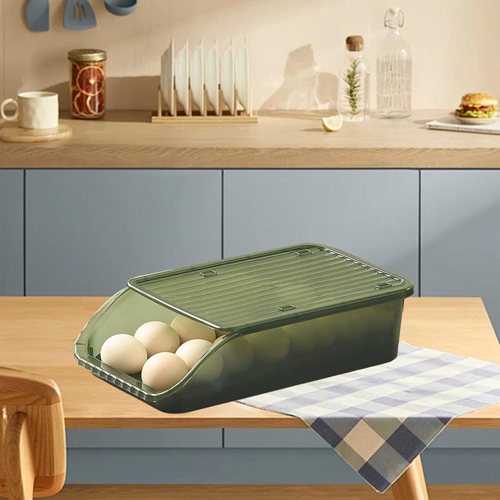 Egg Holder Innovative Auto Rolling Egg Organizer Stacked Egg Tray Fridge Egg Storage Box for Home