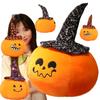 45CM Creative Halloween Decor Pumpkin Plush Pillow Horror Wizard Hat Cushaw Shaped Cushion Cute Stuffed Toys Lovely Kids Gifts