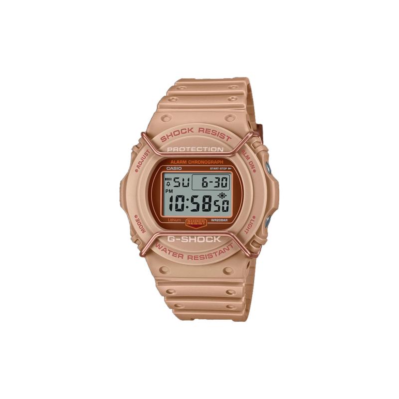 Casio Водонепроницаемость 200 метров Кварцевый полимерный ремешок для мужчин и женщин Розовый циферблат DW-5700PT-5JF