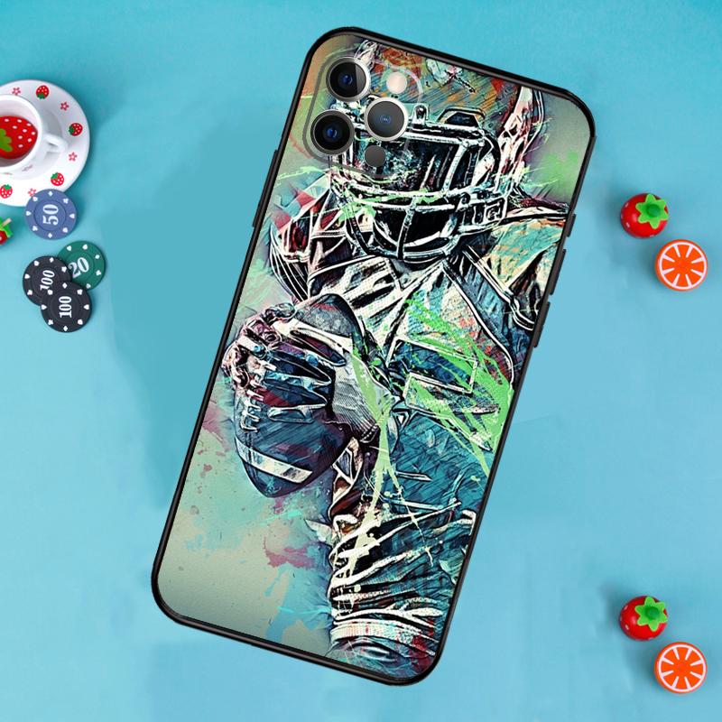 Чехол для телефона с изображением игрока в американский футбол для iPhone 17 Air 16 15 14 13 11 12 Pro Max 13 12 mini 15 16 Plus 16e Чехол Funda